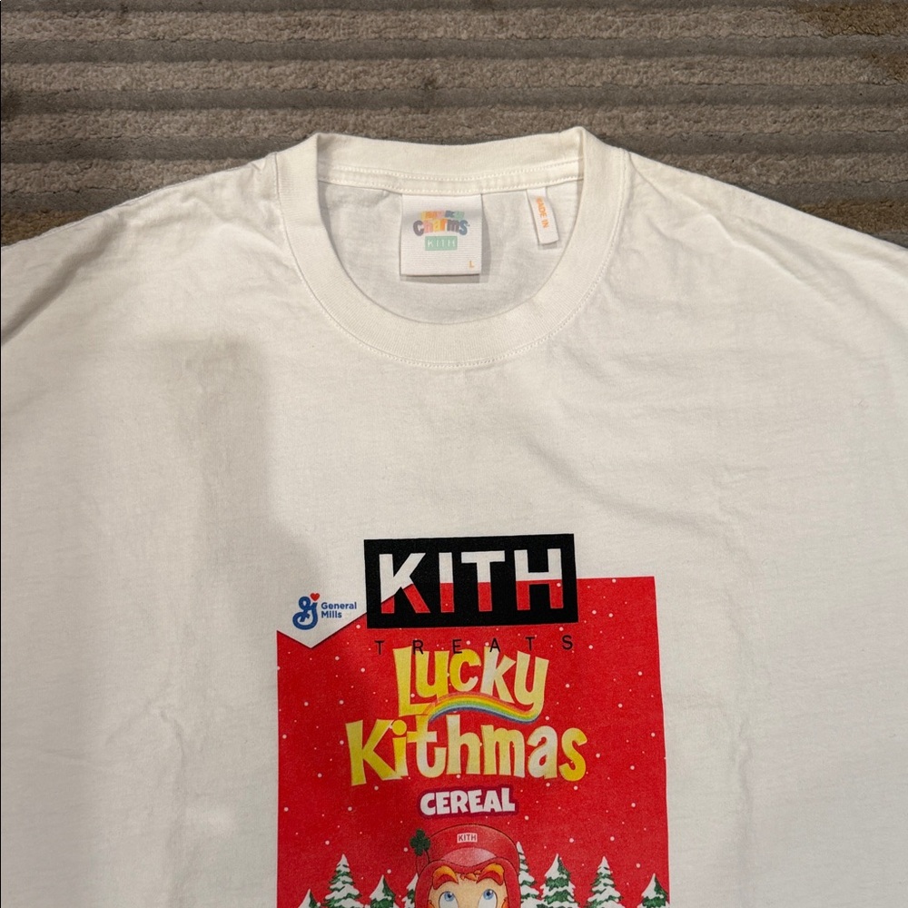 Kith x Lucky Charms “Kithmas” White T-Shirt with Lucky Kithmas Graphic - Picture 4 of 6